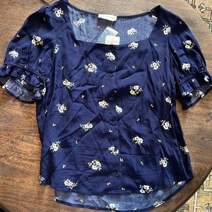 Navy Floral shirt with tags